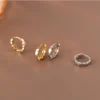 e3e5f098fa232f586aa3585f3d3d06a2 Sterling Silver Radiant Textured Huggie Earrings