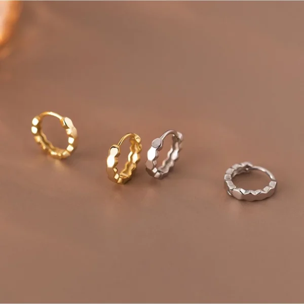 e3e5f098fa232f586aa3585f3d3d06a2 Sterling Silver Radiant Textured Huggie Earrings