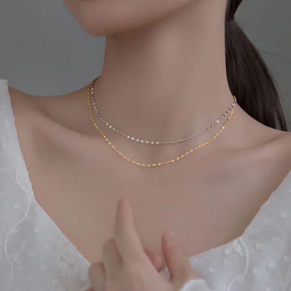 f23c30a396f2102c8af2301aa23e265c Sterling Silver Sparkling Leaf Chain Necklace