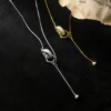f6dc9a75c63169e5434886894dfa84da Sterling Silver Eternal Double Ring Drop Necklace