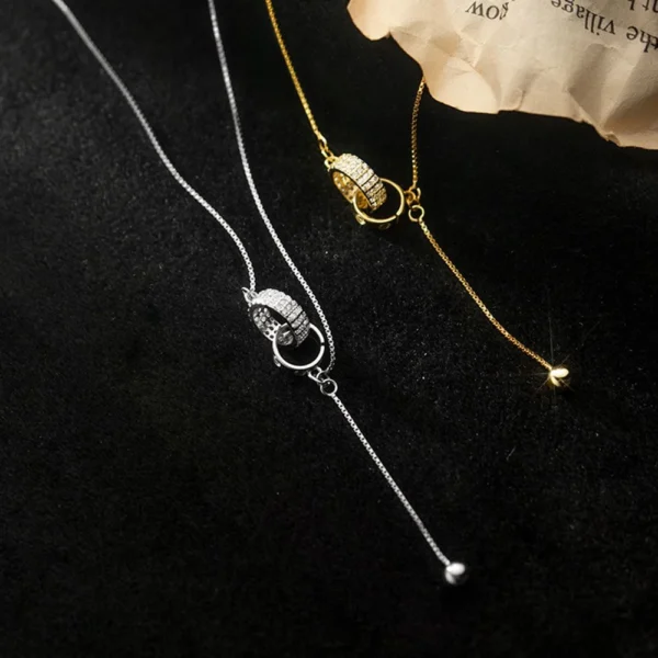 f6dc9a75c63169e5434886894dfa84da Sterling Silver Eternal Double Ring Drop Necklace