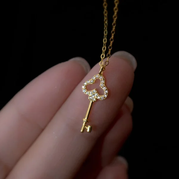 my-11134207-7qul8-liu2cnhuf6g393 Sterling Silver Mini Crown Key Pendant Necklace